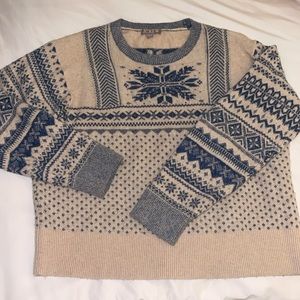 J.Crew merino wool snowflake sweater size Large.